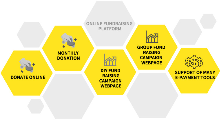 Acqra online fundraising system at a glance