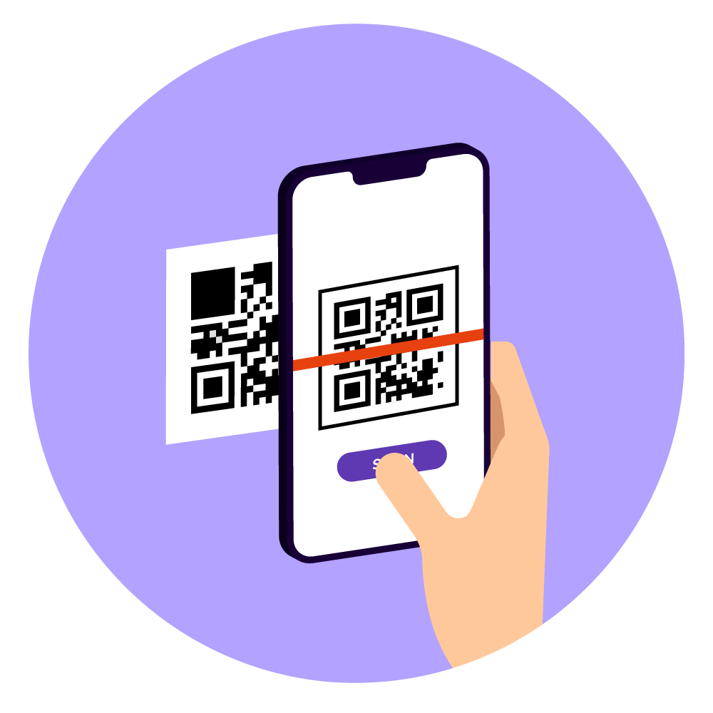 client scan the QR code icon
