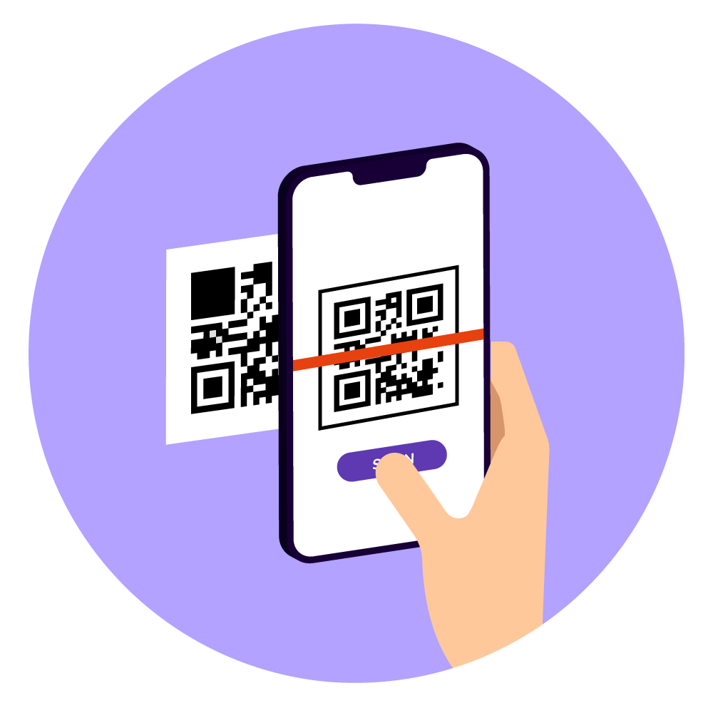client scan the QR code icon client scan the QR code icon